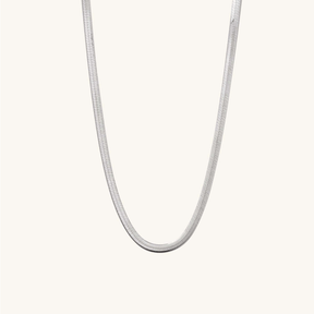 Silver Herringbone Snake Chain Necklace