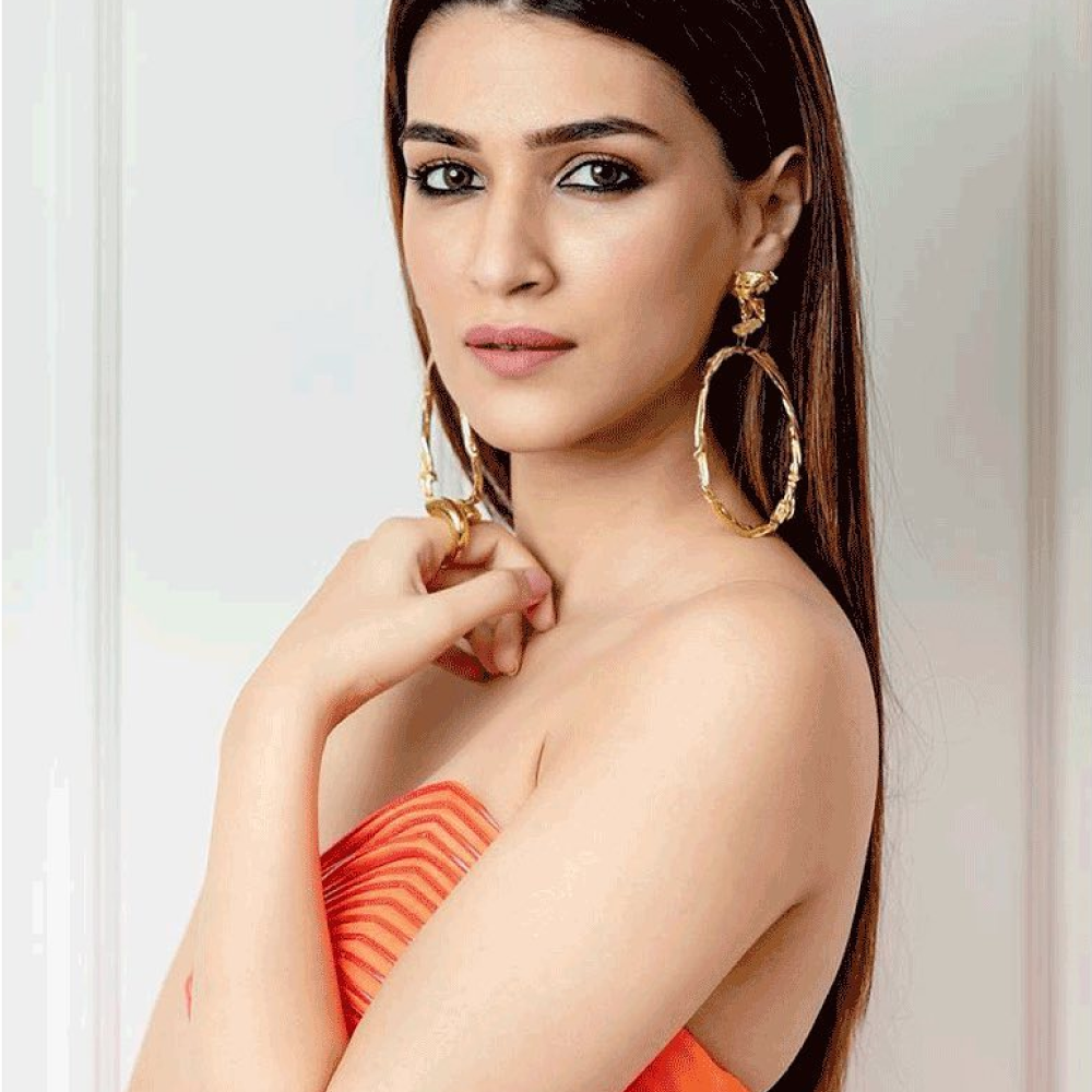 Bollywood Actress Kriti Sanon Wearing 18k Gold-Plated Handmade Spiral Statement Ring for Movie Promotion