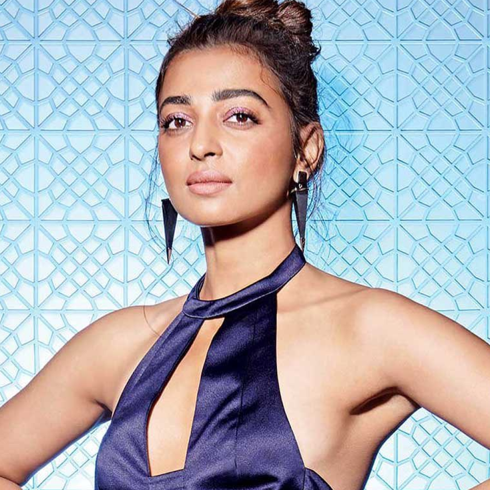 Bollywood Actress Radhika Apte wearing 925 Sterling Silver And Ebony Wood Pyramid Earrings for FHM Magazine