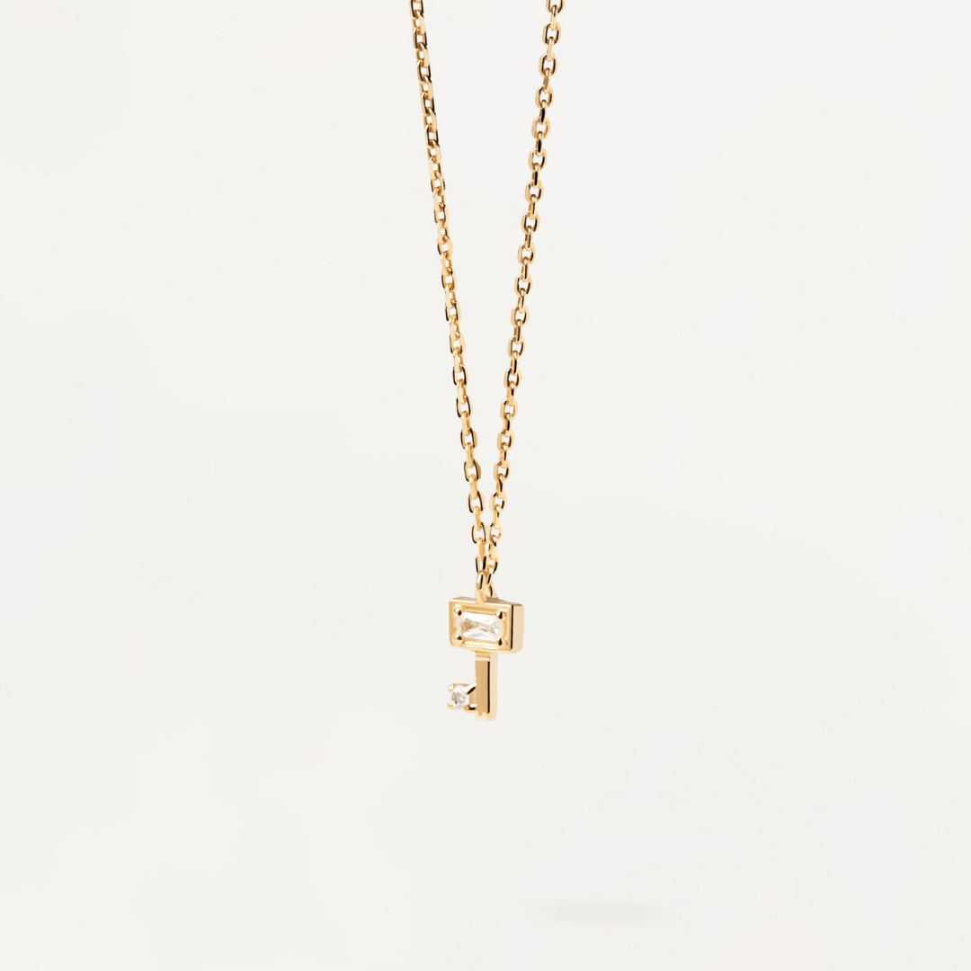 Gold-plated Key Pendant Necklace