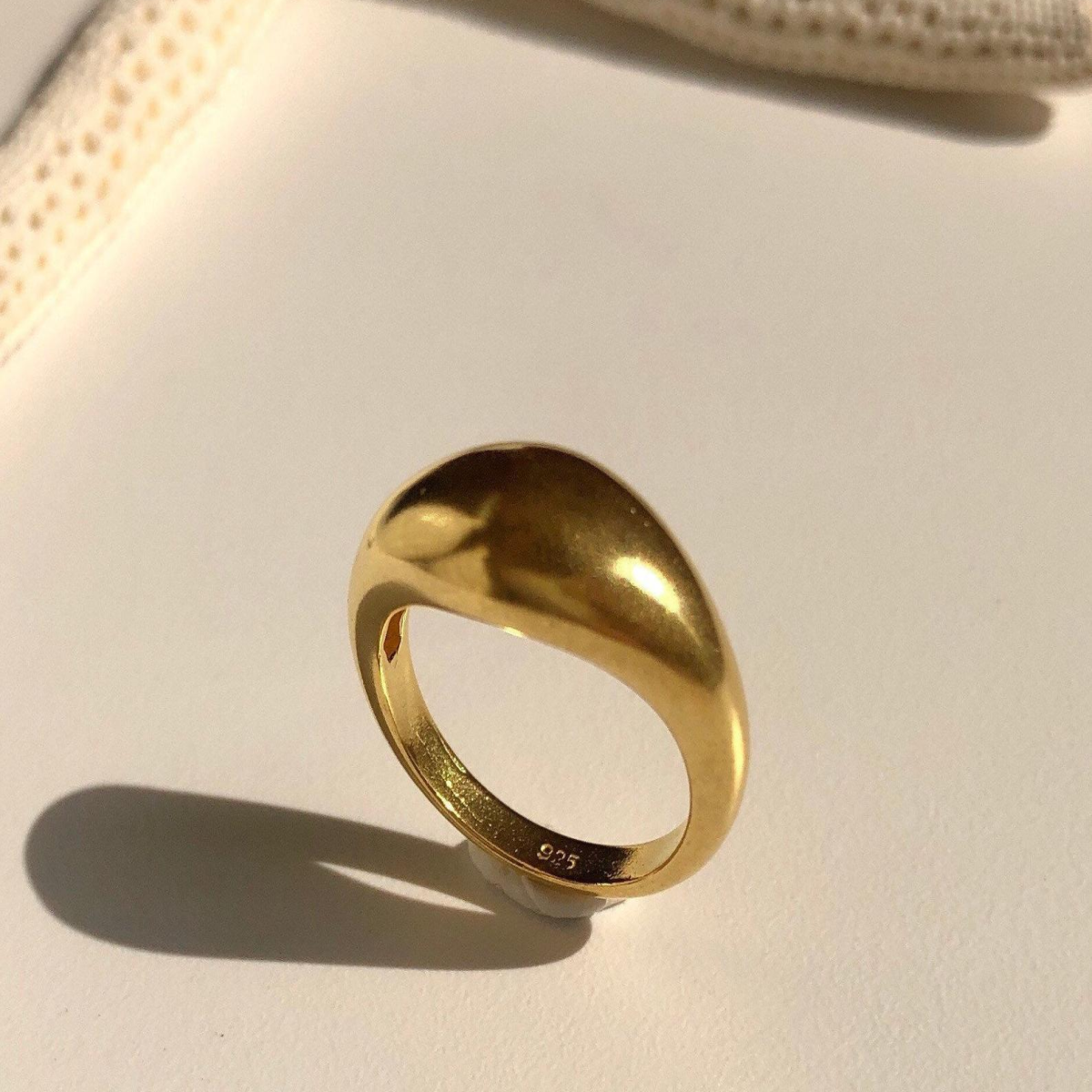 Handmade 18k Gold Plated Minimal Dome Ring from Australia for Everyday Wear