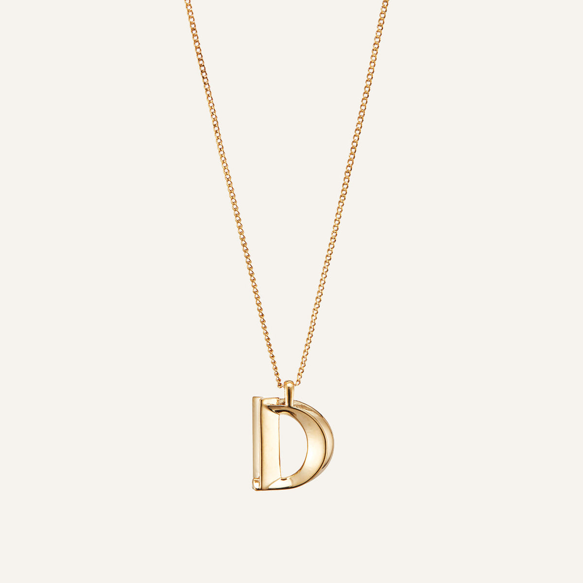 14k Gold Plated Monogram Necklace - D