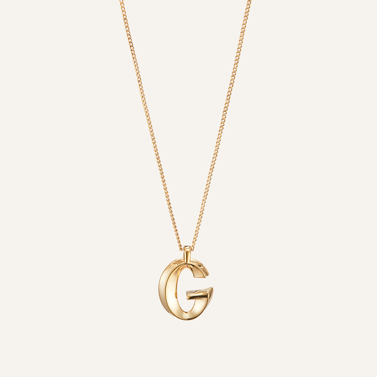 14k Gold Plated Monogram Necklace - G