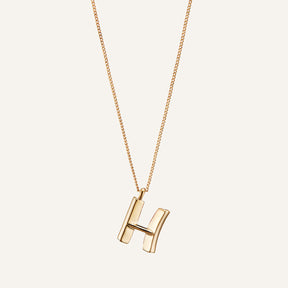 14k Gold Plated Monogram Necklace - H