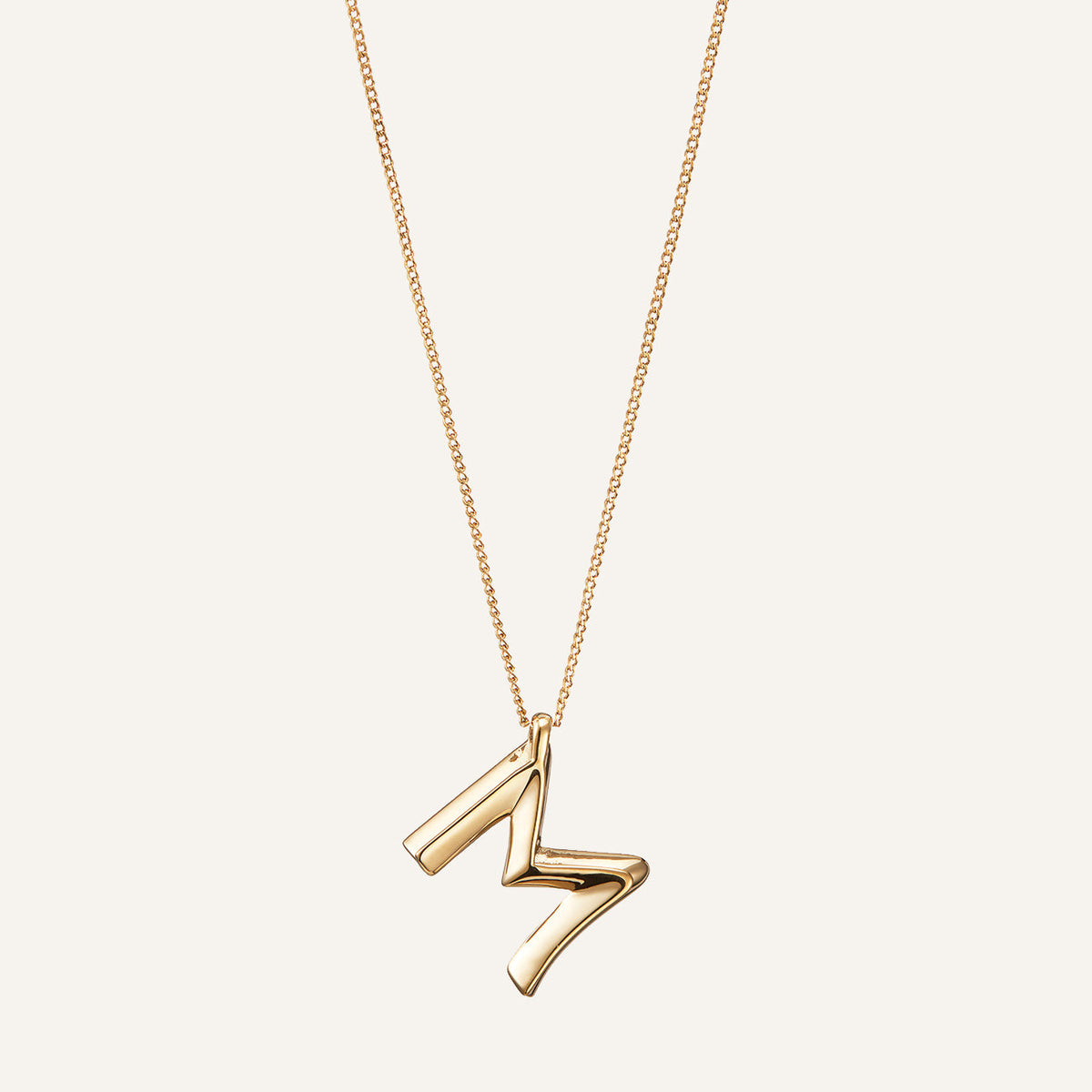 14k Gold Plated Monogram Necklace - M