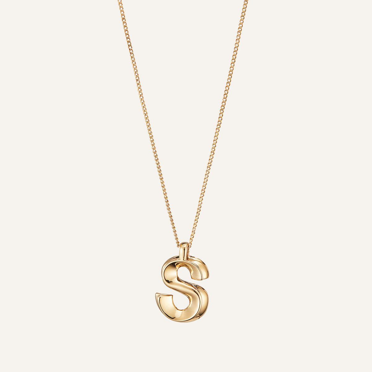 14k Gold Plated Monogram Necklace - S