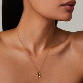 14k Gold Plated Monogram Necklace - R