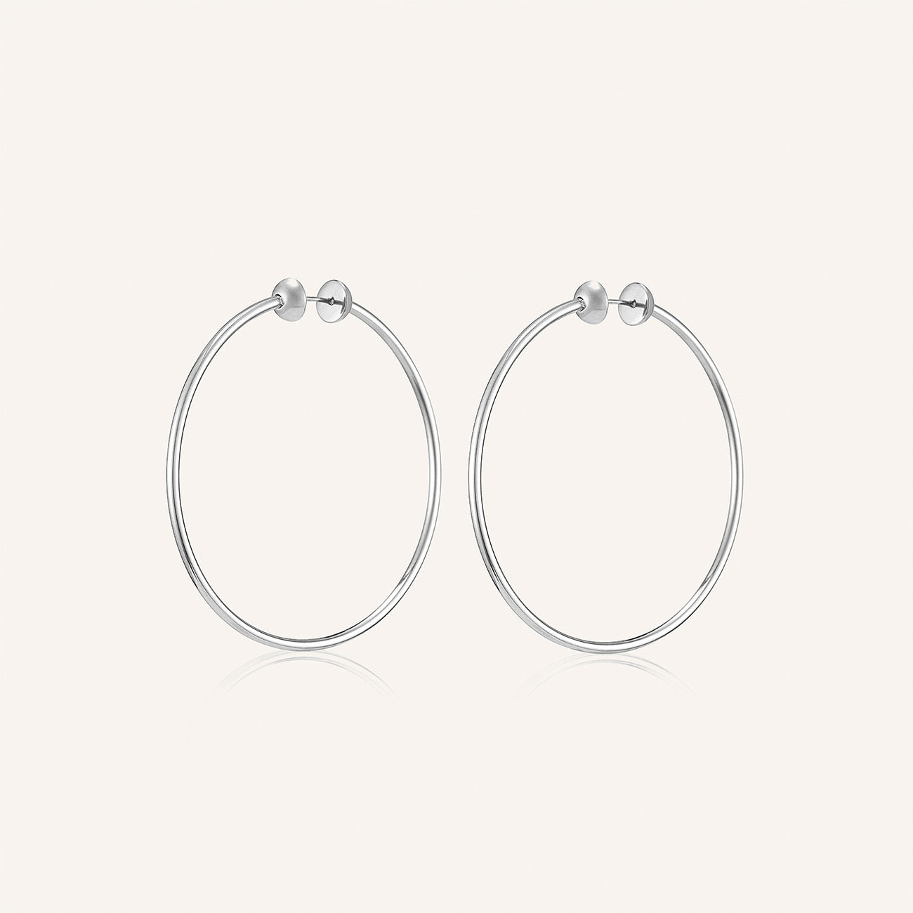 Rhodium Silver Icon Hoop Earrings