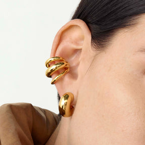 14K Gold Triple Tome Ear Cuff