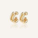 14k Gold Plated Florence Twin Hoop Earrings