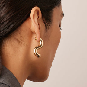 14K Gold Ola S-Shaped Earrings