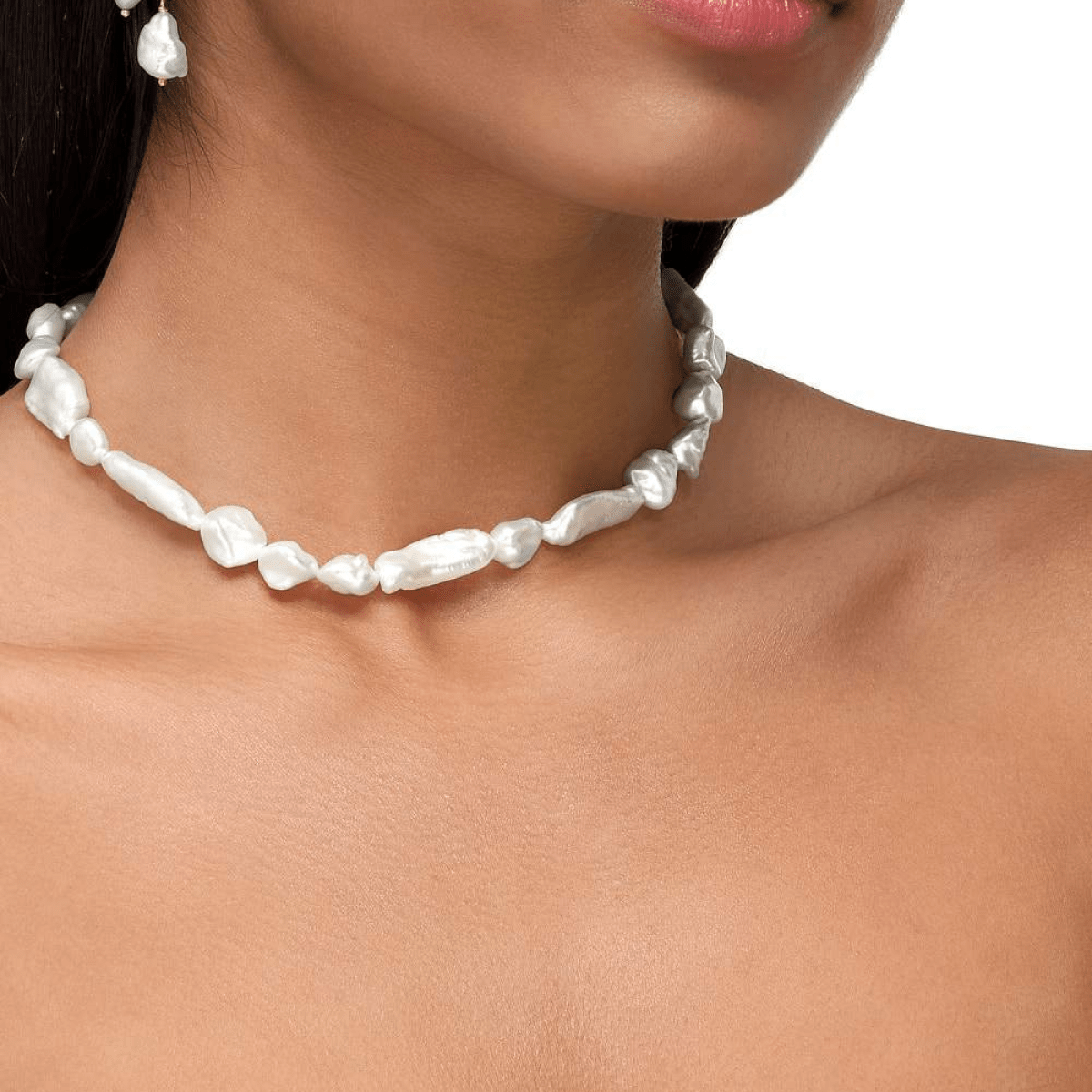 Keshi Pearls Choker Necklace