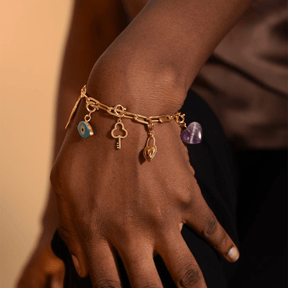 Gold Plated Keys To My Heart Charm Necklace