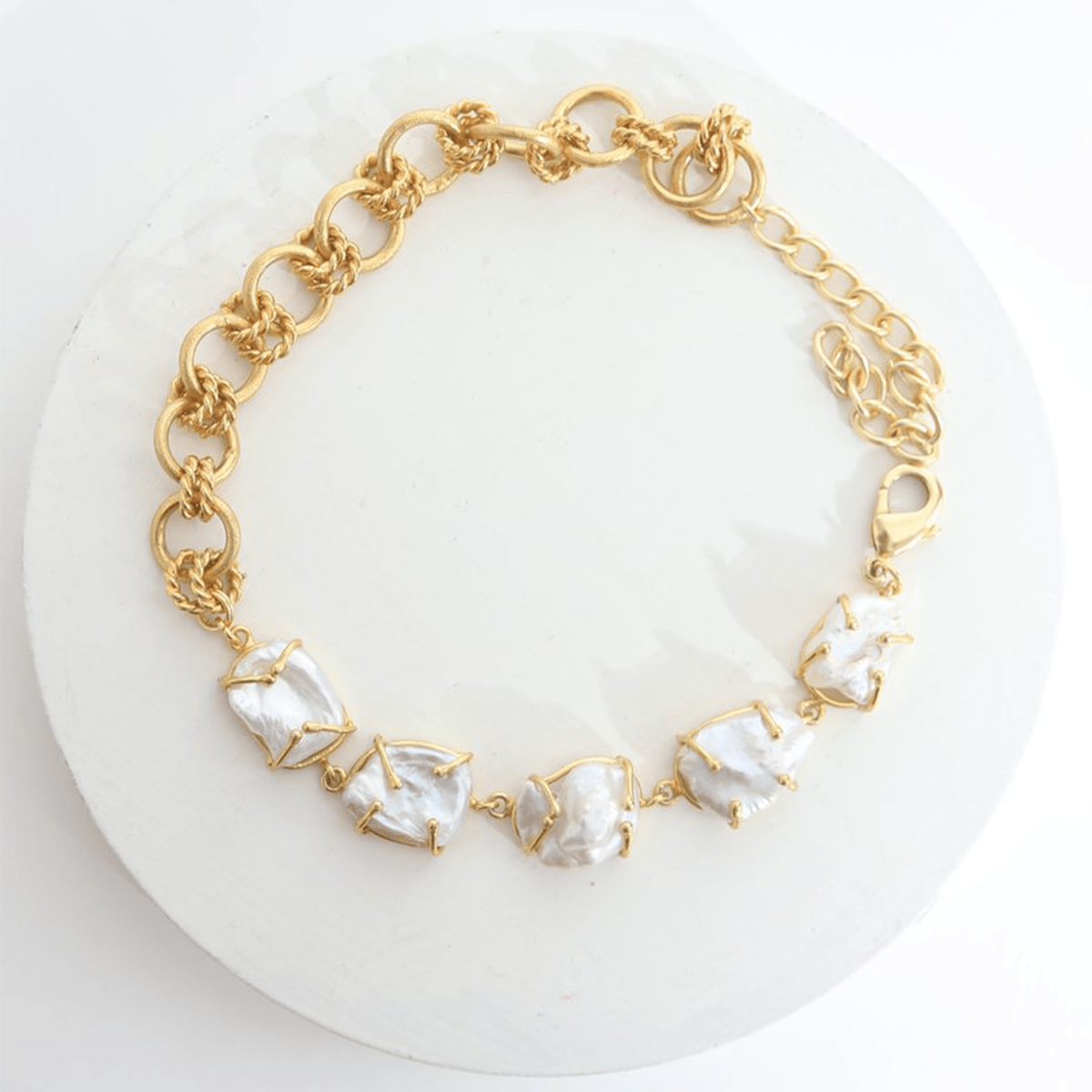 Chunky Gold And Baroque Pearl Lady D Choker