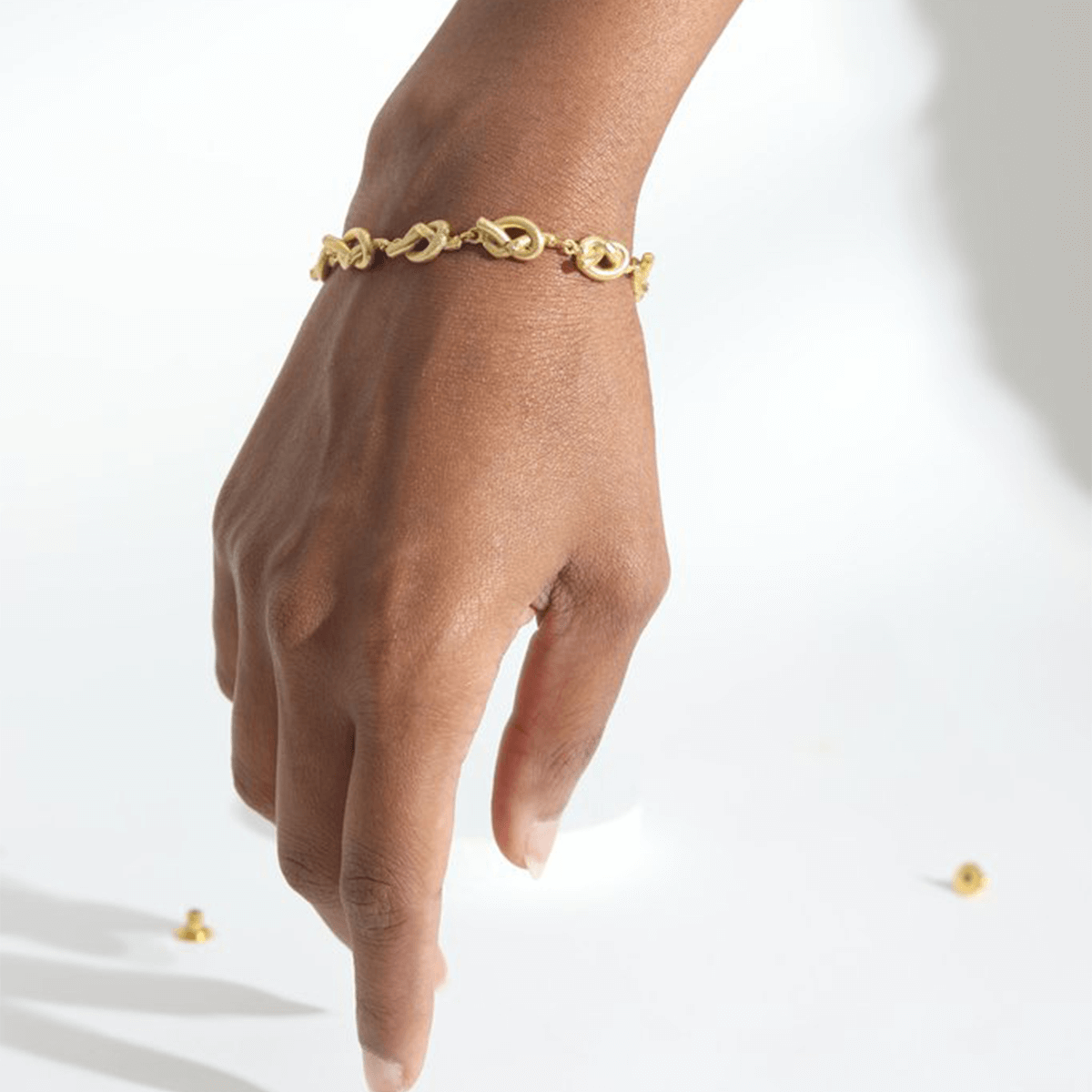 Elegant Gold Pretzel Chain Link Marlow Bracelet