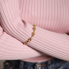 Elegant Gold Pretzel Chain Link Marlow Bracelet