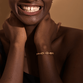 Elegant Gold Pretzel Chain Link Marlow Bracelet