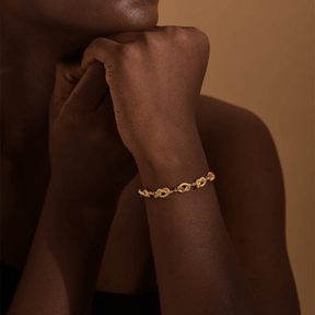 Elegant Gold Pretzel Chain Link Marlow Bracelet