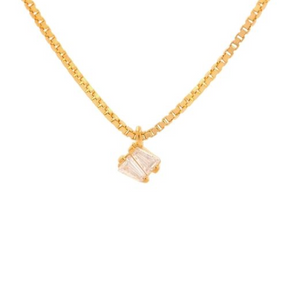 Gold Plated Zircon Pendant Necklace - Tanzire