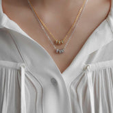 Minimal Silver Charm Necklace - Tanzire