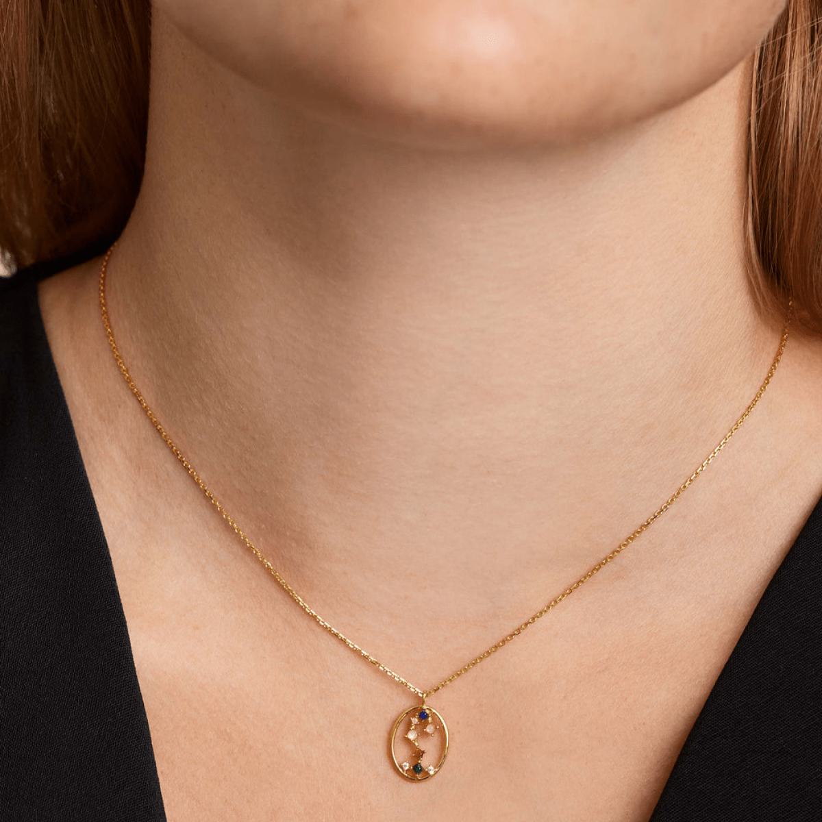 Multistone Scorpio Oval Pendant