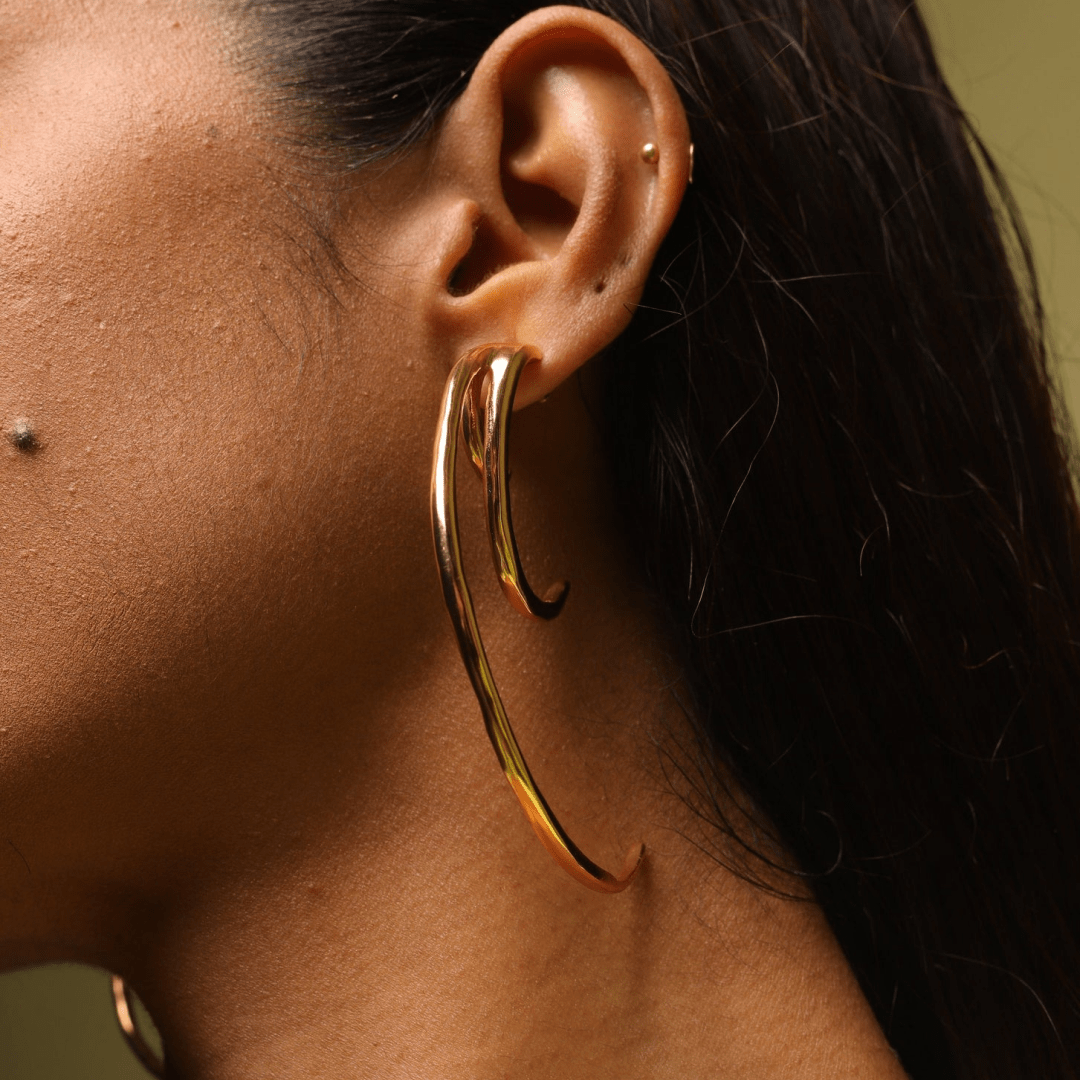 18K Gold Plated Concurrent Hoop Earrings