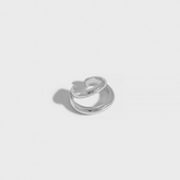 Rhodium Silver Double Hoop Ear Cuff