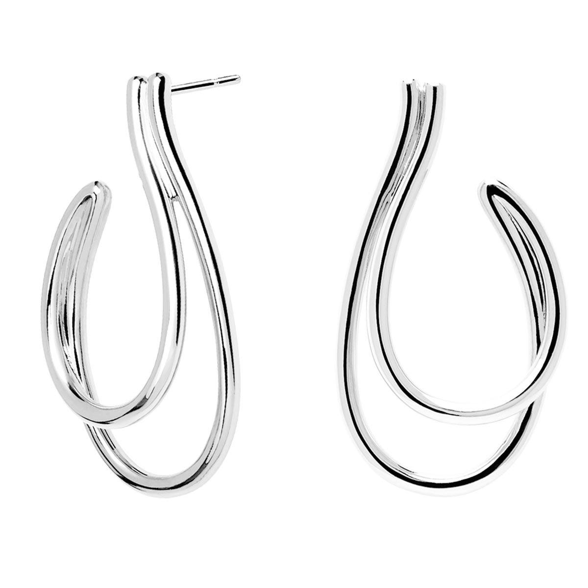 Rhodium Silver Plated KOKO Earrings - Tanzire