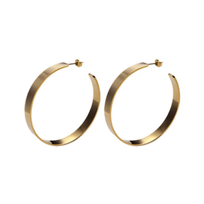 Contemporary Pair of 18k Gold-Plated Hoop Earrings - Tanzire