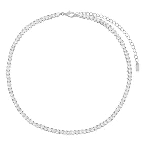 Silver Tennis Choker Necklace