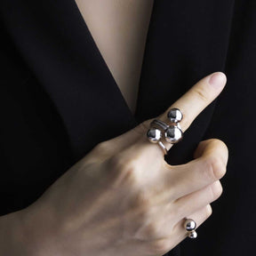 Silver-plated Yui Statement Ring