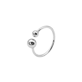 Simple and stylish rhodium silver plated adjustable ring for women handmade from 925 sterling silver