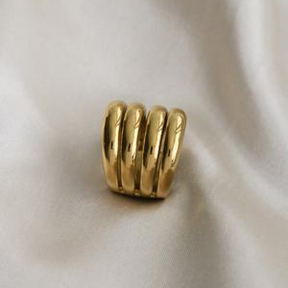 Gold Vermeil Stackable Statement Ring - Tanzire