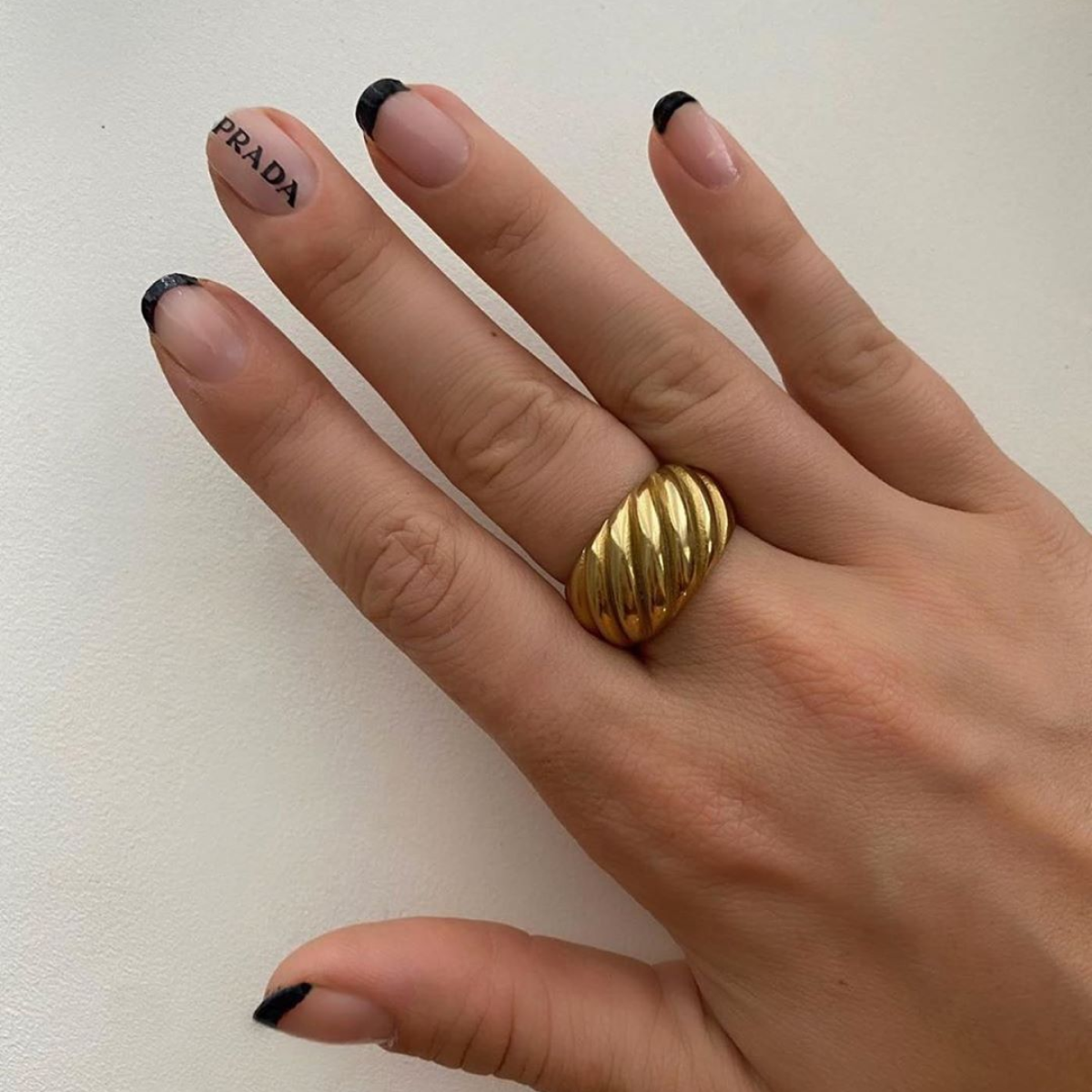 Statement Gold Vermeil Croissant Ring - Tanzire