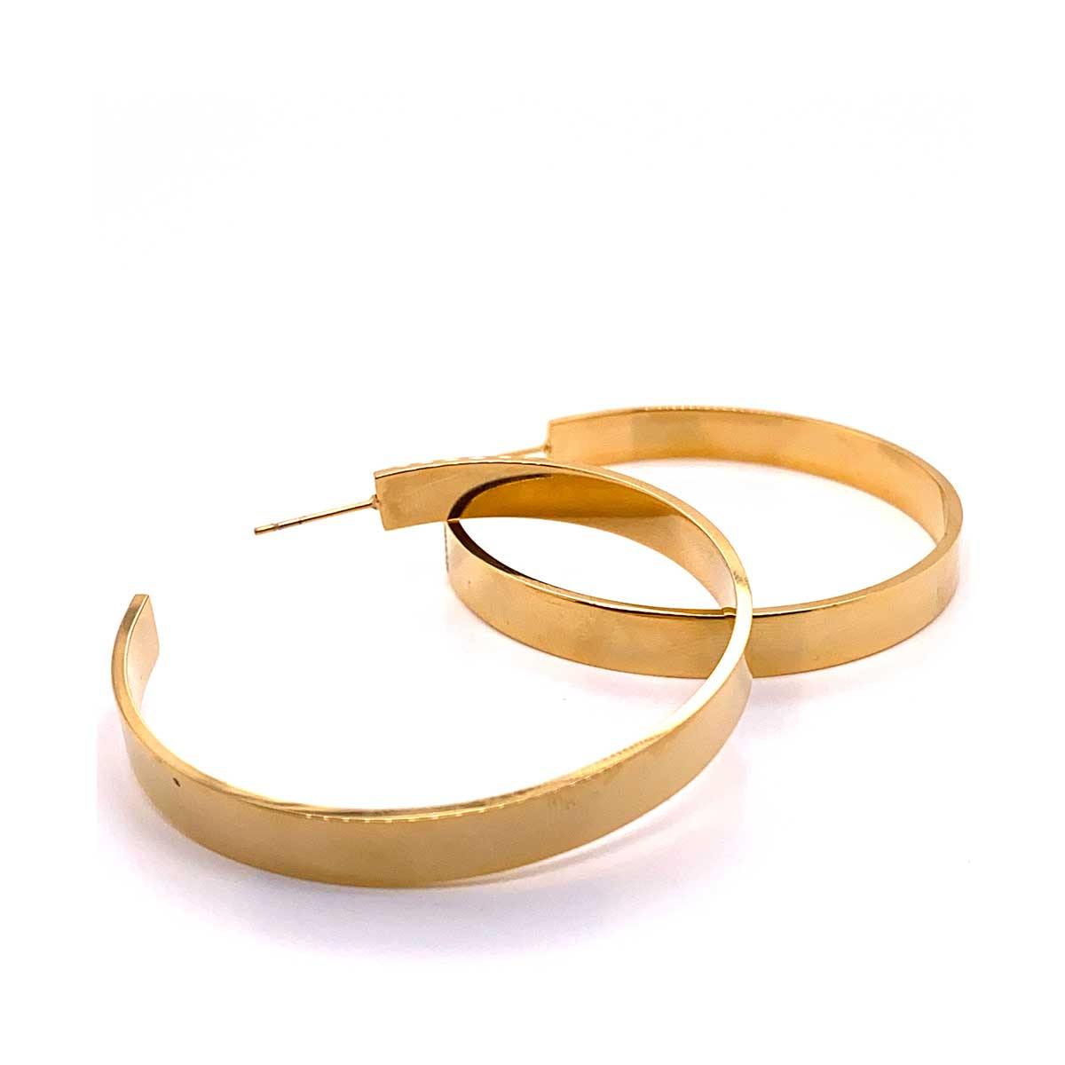 Modern Gold-Plated Hoop Earrings - Tanzire