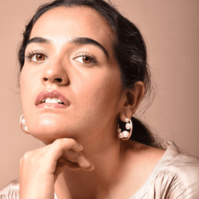 18K Gold Plated Valeria Hoops With Pearls