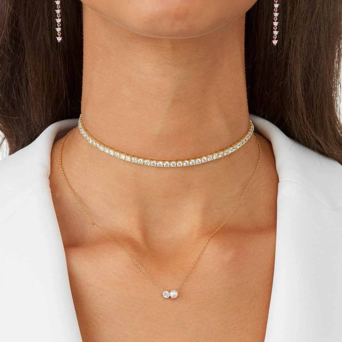 2ct Diamond Tennis Necklace Choker – Talia Naomi Jewellery