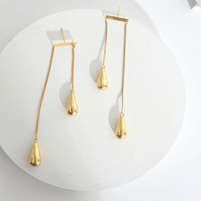 Gold Plated Droplet Dangle Zenobia Earrings