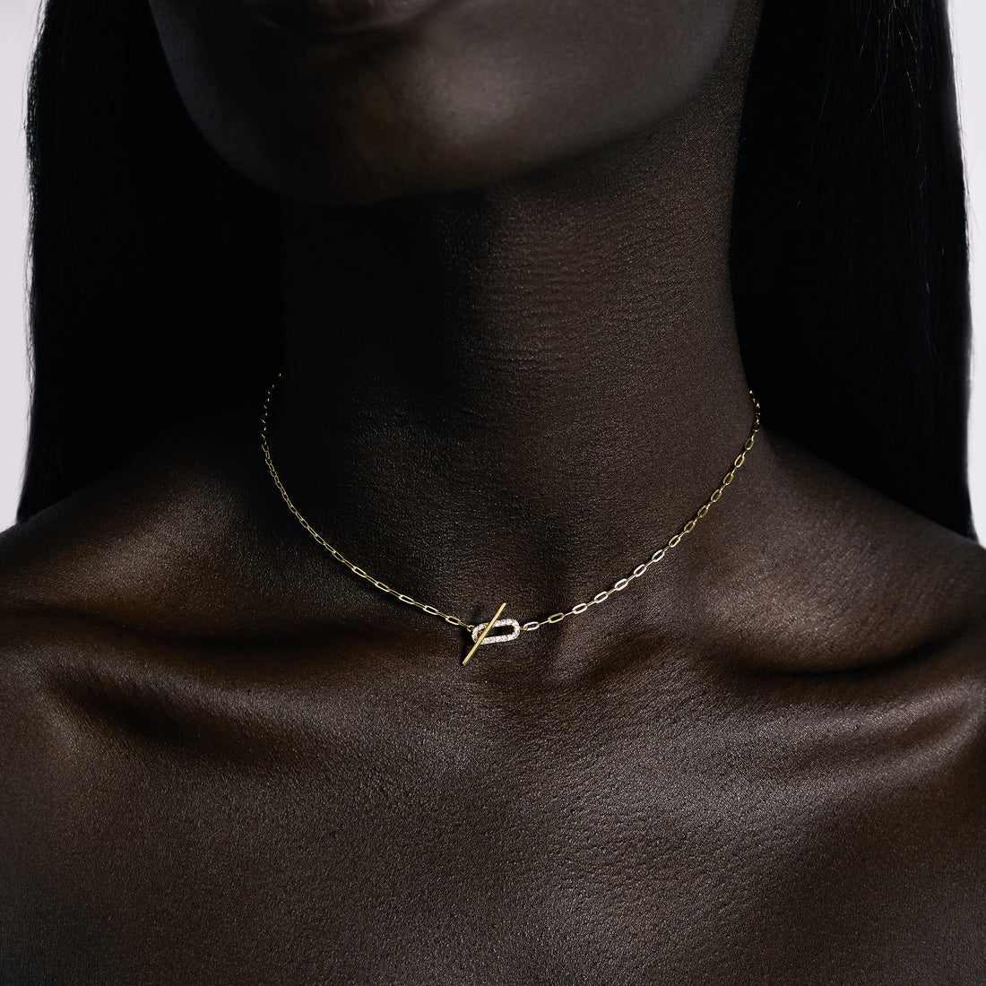 14K Gold Vermeil Jade Pave Necklace
