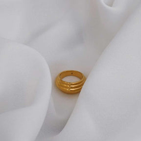 Chunky 18k Gold Plated Dome Ring - Tanzire