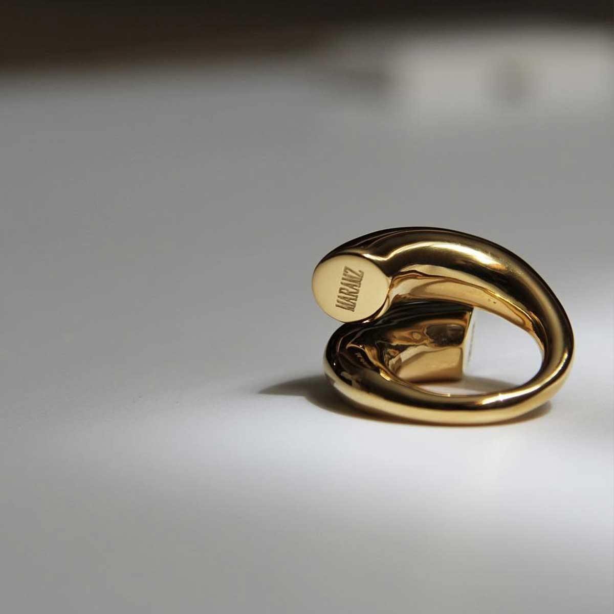 18k Gold-Plated Handmade Spiral Statement Ring for Women - Tanzire